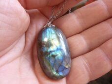 Pendentif Labradorite GG 9809 + chaine acier inoxydable 50 cm