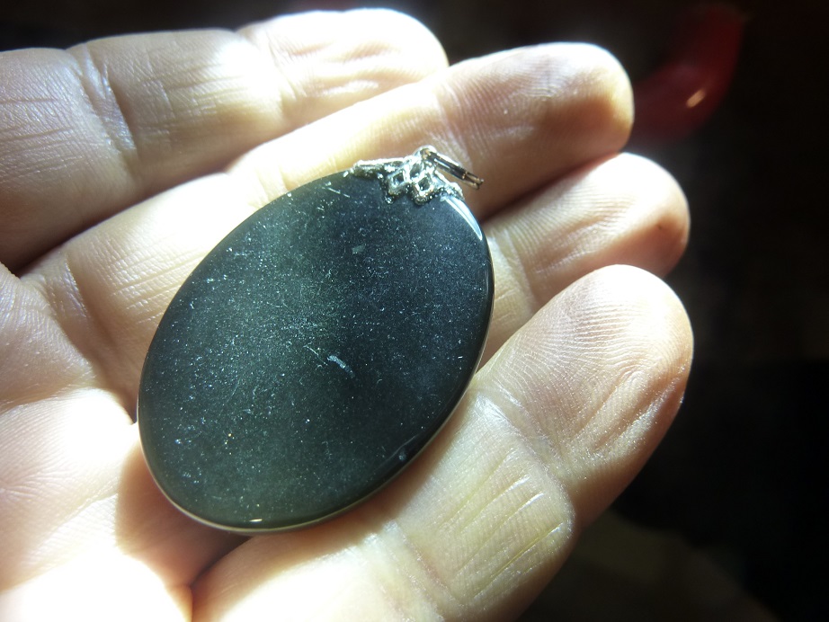 Pendentif Obsidienne oeil céleste GG 3209