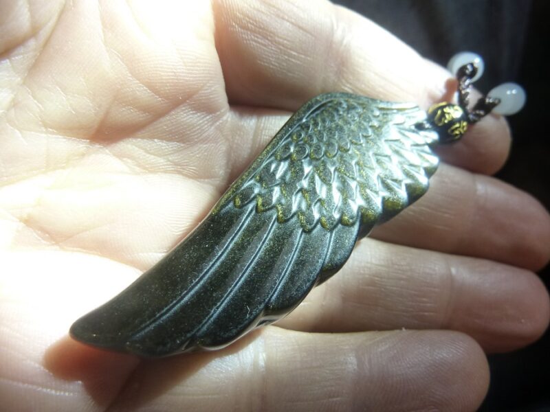 Pendentif Obsidienne dorée