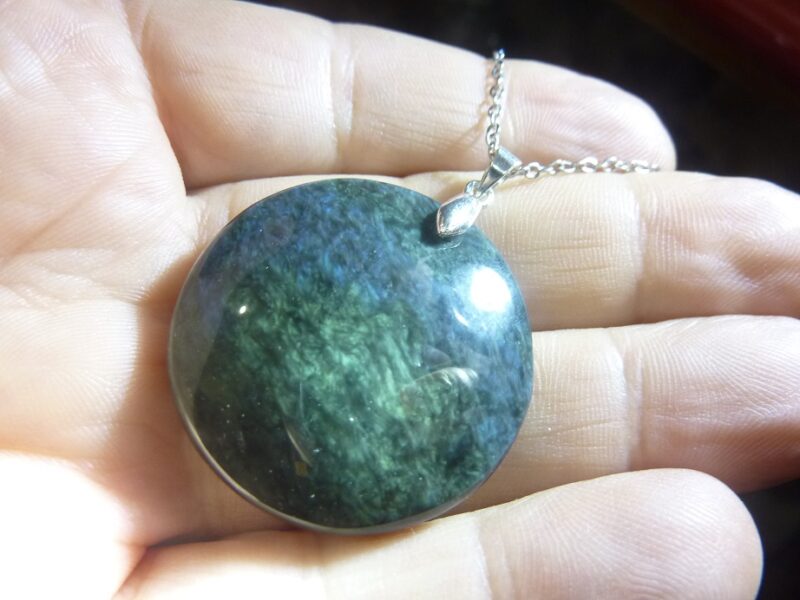 Pendentif Obsidienne mentogochol ( Manta huichol ) argent 925 GG 8809