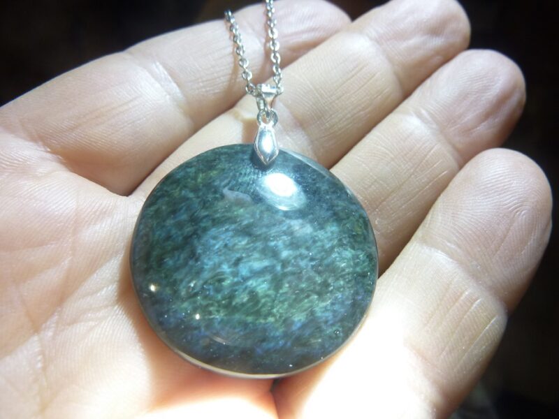 Pendentif Obsidienne mentogochol ( Manta huichol ) argent 925 GG 8809