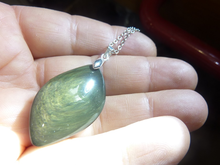 Pendentif Obsidienne mentogochol ( Manta huichol ) argent 925 GG 3309