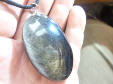 Pendentif Obsidienne argentée