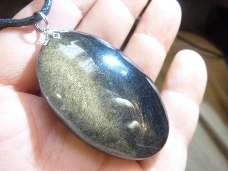 Pendentif Obsidienne argentée