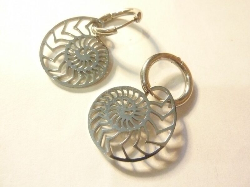 Boucles d'oreilles Ammonite acier inoxydable ref argenté