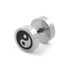 Boucle d’oreille yin & yang 8 mm ref argent