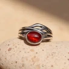 Bague réglable en Grenat argent 925