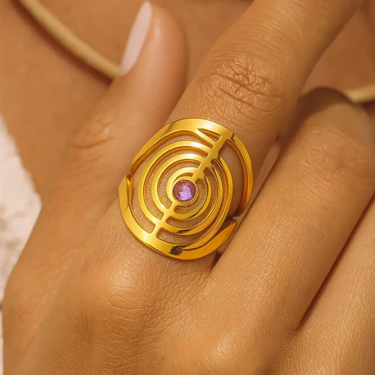 Bague ajustable ChoKuRei - Reiki ref 2 Or