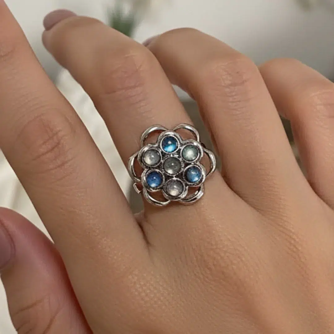 Bague réglable Labradorite anti-stress