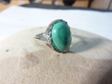 Bague réglable Malachite argent 925