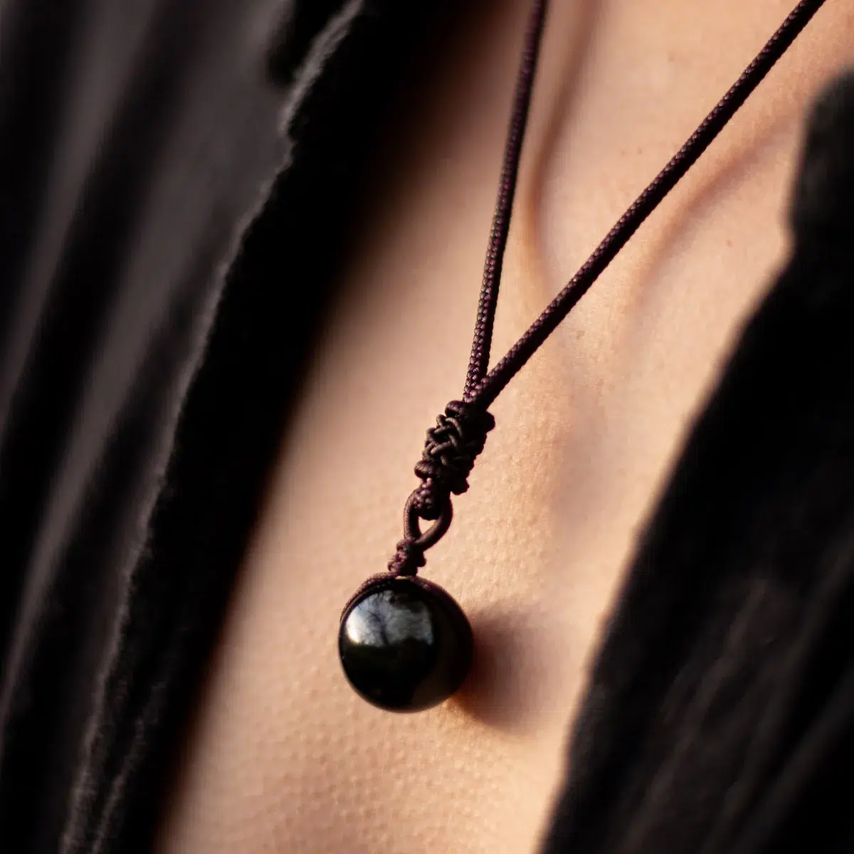Pendentif Obsidienne dorée sphère 14 mm