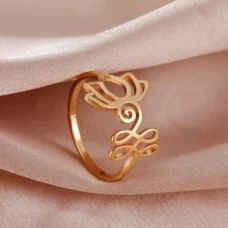 Bague fleur de Lotus Unalome Taille 54 ref Or