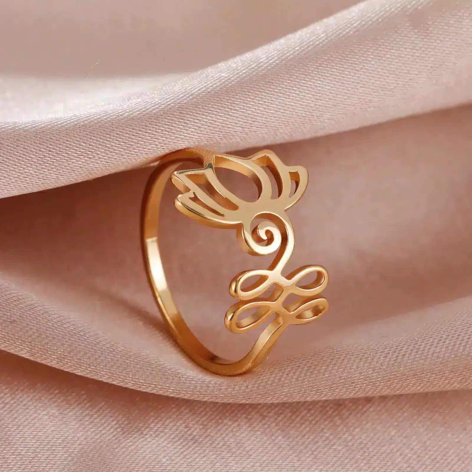 Bague fleur de Lotus Unalome Taille 56 ref Or