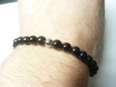 Bracelet Obsidienne noire – perles rondes de 6 mm Bracelet Obsidienne noire – perles rondes de 6 mm