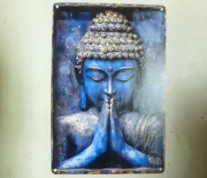 Bouddha plaque en métal ref 04