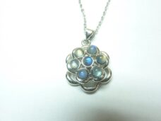 Pendentif anti-stress Labradorite + chaine acier inoxydable 50 cm