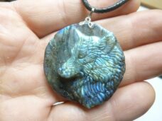 Pendentif Loup Labradorite spécial pour thérapeute 28 gr GG 1249