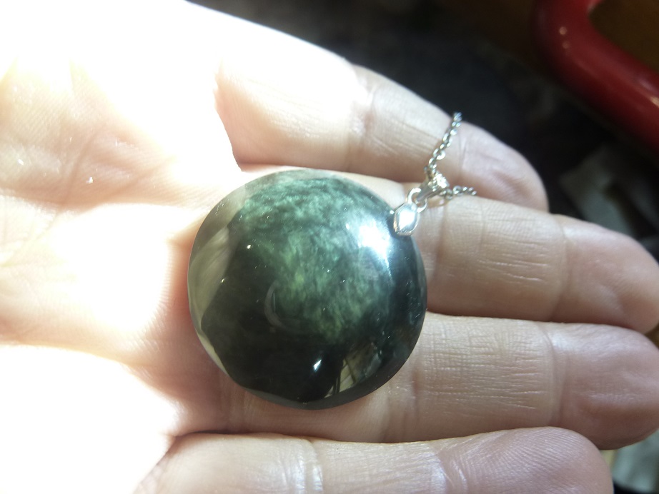 Pendentif Obsidienne mentogochol ( Manta huichol ) argent 925 GG 1535