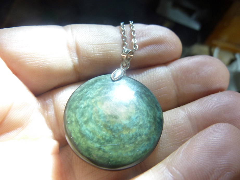 Pendentif Obsidienne mentogochol ( Manta huichol ) argent 925 GG 2633