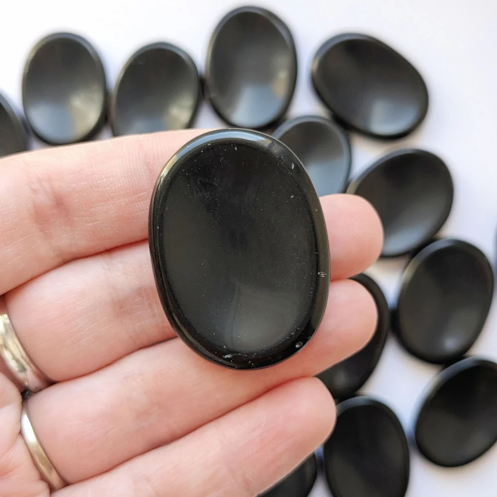 Pierre pouce anti-stress Obsidienne noire