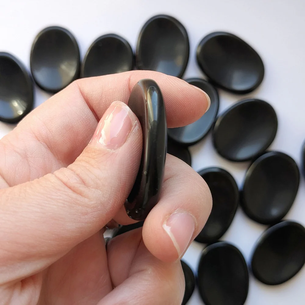 Pierre pouce anti-stress Obsidienne noire