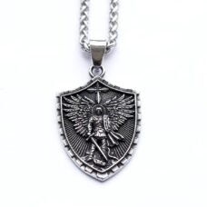 Collier pendentif protection Archange Michael st Michel ref argent