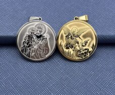 Collier pendentif protection Archange Michael st Michel et st Joseph ref Argent