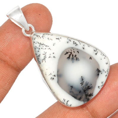 Pendentif Merlinite opale dentritique argent 925 ref 1203