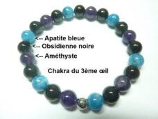 Bracelet Obsidienne noire-Améthyste-Apatite Bracelet Obsidienne noire-Améthyste-Apatite